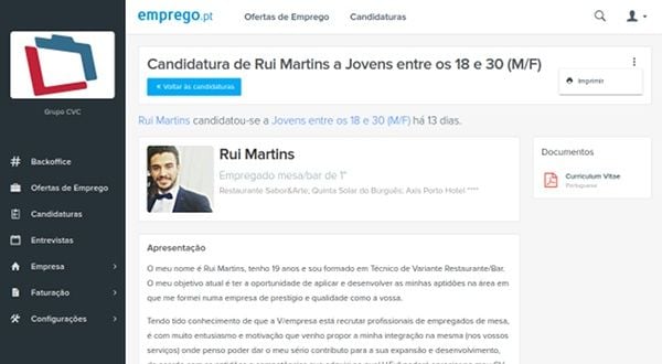 Comunicação com Candidatos