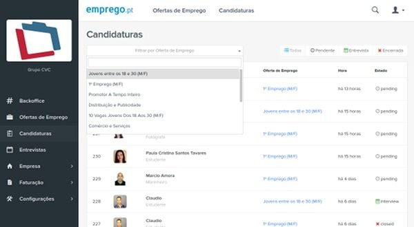 Gestão de Candidaturas